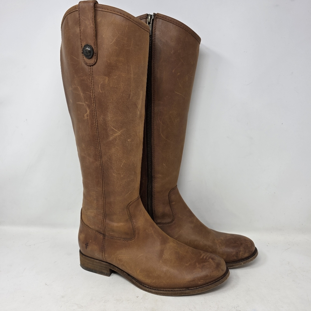 Frye Melissa Button Inside Zip Leather Boots 3470… - image 3